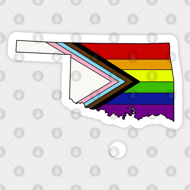 Progress pride flag - Oklahoma Sticker by TheUndeadDesign